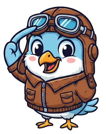 The KestrelOne kestrel, in a leather flying helmet, saluting